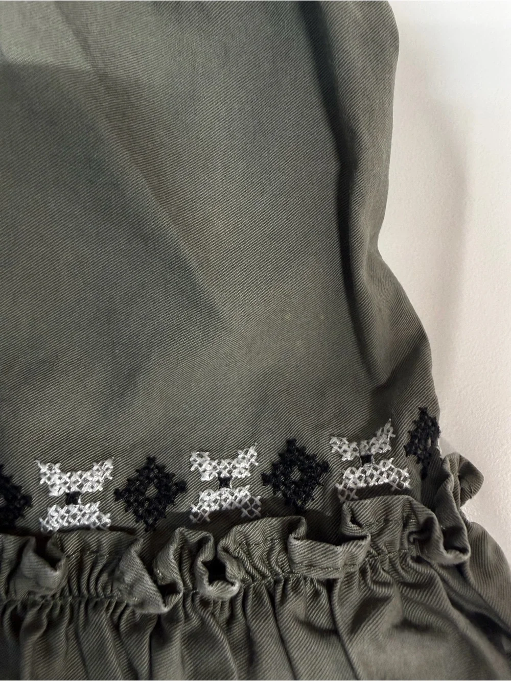 Imperfect Kate Spade skirt embroidered 100% cotton poplin discontinued Broome St
